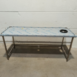 Rvs tafel met sorteerkoker - 200x70 cm 